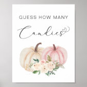 pompoen raden hoeveel baby meisje douche spel poster (Voorkant)