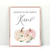 pompoen raden hoeveel kisses Baby shower spel Poster