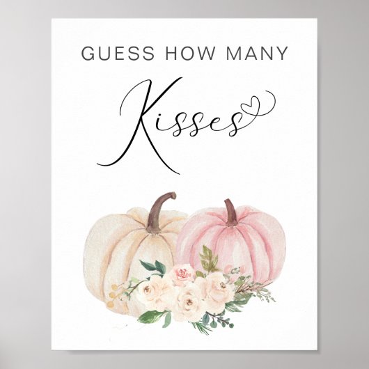 pompoen raden hoeveel kisses Baby shower spel Poster (Voorkant)