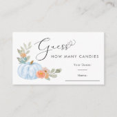 pompoen raden hoeveel Snoepjes jongen douche spel Informatiekaartje (Voorkant)