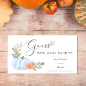 pompoen raden hoeveel Snoepjes jongen douche spel Informatiekaartje