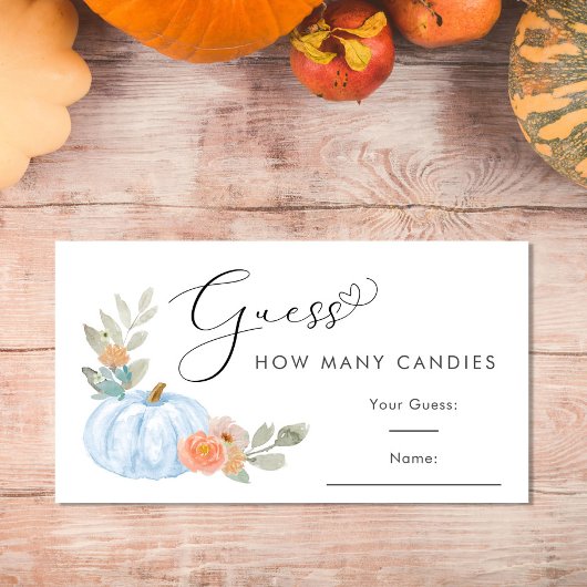 pompoen raden hoeveel Snoepjes jongen douche spel Informatiekaartje