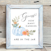 pompoen raden hoeveel Snoepjes jongen douche spel Poster