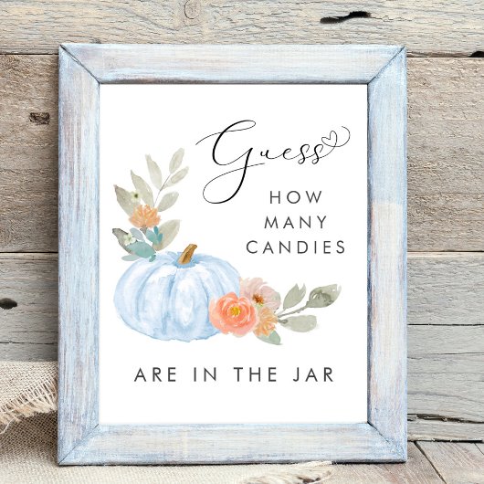 pompoen raden hoeveel Snoepjes jongen douche spel Poster