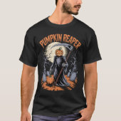 Pompoen Reaper Gothic Halloween Spooky Pompoen T-shirt (Voorkant)