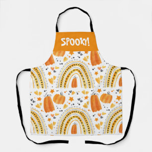 Pompoen regenboog Halloween All Over Print Schort