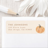 Pompoen retour adreslabel, Herfst douche label (Insitu)