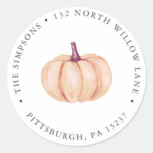 Pompoen Retouradres  Ronde Sticker
