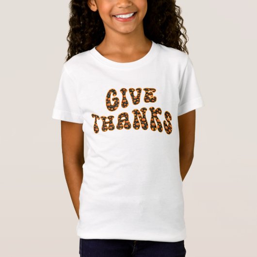 Pompoen Retro Geef Bedankt Thanksgiving wit T-shirt (Voorkant)