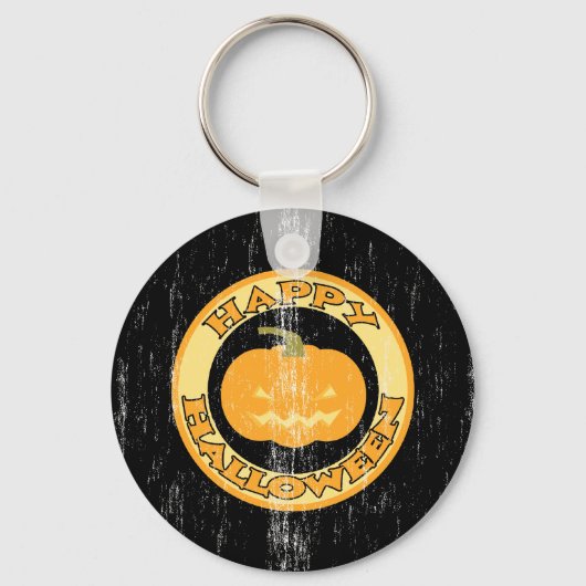 Pompoen Retro Halloween Sleutelhanger (Voorkant)