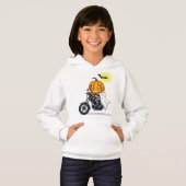 Pompoen rijdt motorfiets (Voorkant volledig)