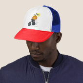 Pompoen rijdt motorfiets trucker pet (In situ)