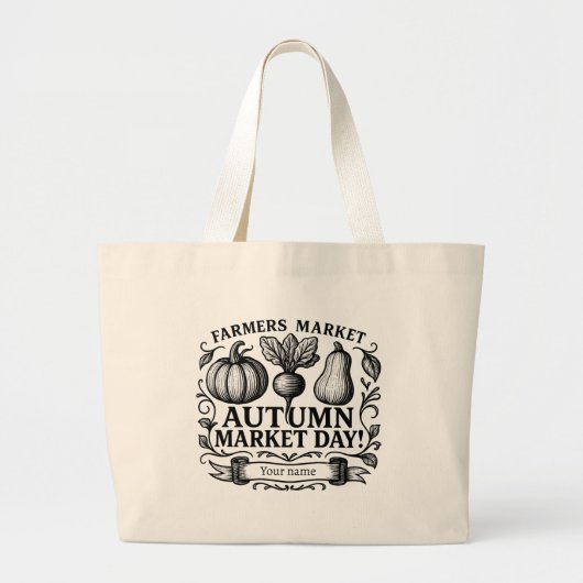 Pompoen, Rode biet & Pompoen Herfst! Gepersonalise Grote Tote Bag (Voorkant)
