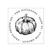  pompoen rond & Classic retouradres Rubberstempel (Afrduk)