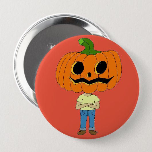 pompoen ronde button 4,0 cm (Voorkant /achterkant)