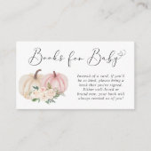 Pompoen roze bloemboeken voor Baby shower Informatiekaartje (Voorkant)