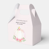 Pompoen Roze Bloemen Baby Meisjes Herfst Douche Bedankdoosjes (Voorkant Zijde)