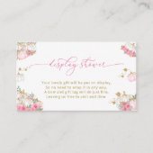 Pompoen Roze Bloemen Baby shower Display Douche Informatiekaartje (Voorkant)