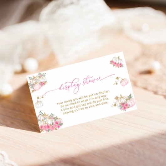 Pompoen Roze Bloemen Baby shower Display Douche Informatiekaartje