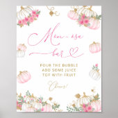 Pompoen Roze Bloemen Momosa Bar Poster (Voorkant)