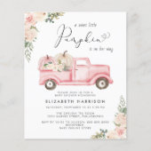 Pompoen Roze Bloemen Vrachtwagen Baby Meisje Douch (Voorkant)