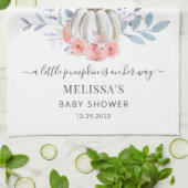 Pompoen Roze Bloemenmeisje Baby Shower Theedoek (Gevouwen)