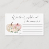 Pompoen roze bloemrijke woorden van advies Baby sh Informatiekaartje (Voorkant)