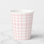 Pompoen Roze boog en gingham baby shower Papieren Bekers (Achterkant)