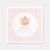 Pompoen Roze boog en gingham baby shower Servet (Voorkant)