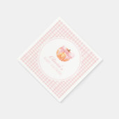 Pompoen Roze boog en gingham baby shower Servet (Hoek)