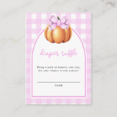 Pompoen roze boogboog baby shower luierverloting informatiekaartje (Voorkant)