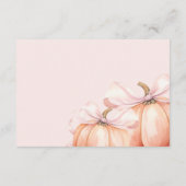 Pompoen Roze Bow Baby shower Luier Raffle Informatiekaartje (Achterkant)