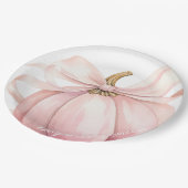 Pompoen Roze Bow Baby shower Papieren Bordje (Gekanteld)
