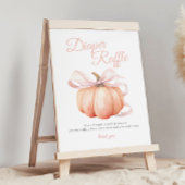Pompoen Roze Bow Luier Raffle Tafel Teken Poster