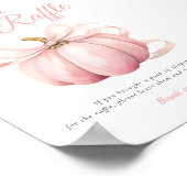 Pompoen Roze Bow Luier Raffle Tafel Teken Poster (Hoek)