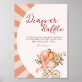 Pompoen Roze Bow Luier Raffle Tafel Teken Poster (Voorkant)