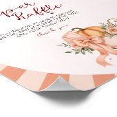 Pompoen Roze Bow Luier Raffle Tafel Teken Poster (Hoek)