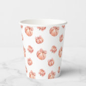 Pompoen Roze Bow Modern Baby shower Papieren Bekers (Achterkant)