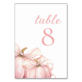 Pompoen Roze Bow Tafelnummers (Achterkant)