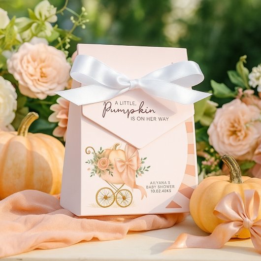 Pompoen Roze Bow Waterverf Baby shower Bedankdoosjes