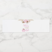 Pompoen Roze Eerste Verjaardag Water Fles Label Waterfles Etiket (Enkel label)