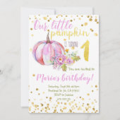 Pompoen Roze Goud Confetti Girl Verjaardag Kaart (Voorkant)