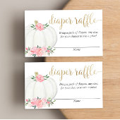 Pompoen roze goud elegante herfst luier loterij ka informatiekaartje