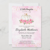 Pompoen Roze Goud Herfst Meisje Baby shower Kaart (Voorkant)