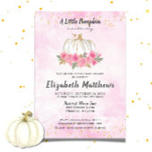 Pompoen Roze Goud Herfst Meisje Baby shower Kaart