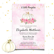 Pompoen Roze Goud Herfst Meisje Baby shower