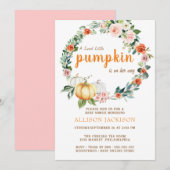 Pompoen Roze Meisje Baby Shower Bloem Waterverf  Kaart (Voorkant / Achterkant)