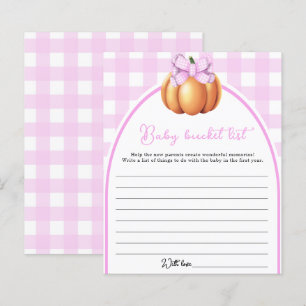 Pompoen roze strik baby shower Emmer verlanglijst