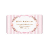 Pompoen Roze Strik Baby Shower Retouradres Label (Voorkant)