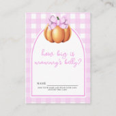 Pompoen roze strik - Hoe groot is mama's buik spel Informatiekaartje (Voorkant)